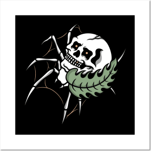 Spider skull Posters and Art